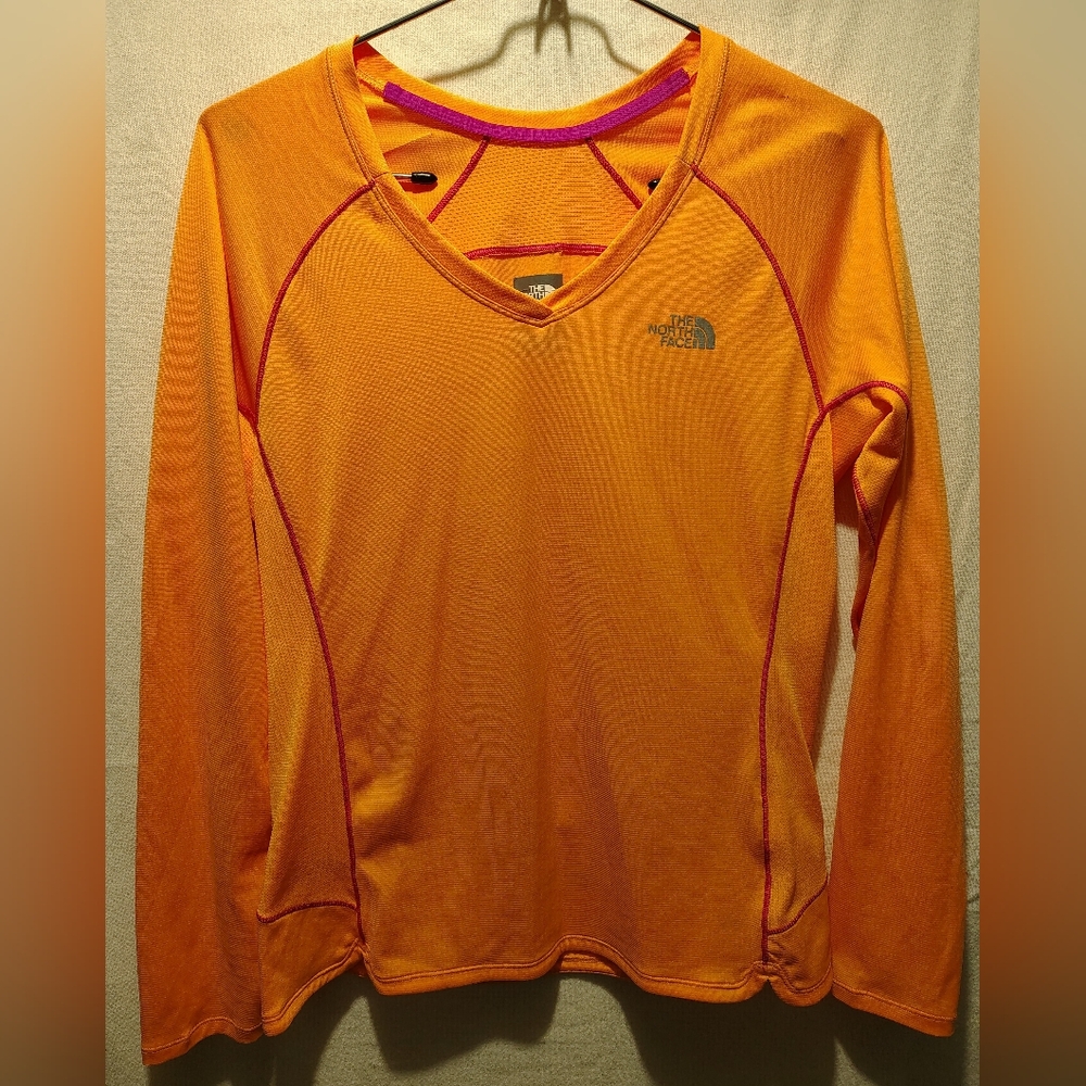 The North Face Flight Series Flash Dry Orange & Pink Long Sleeve Shirt Size M